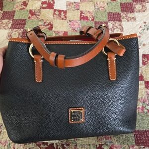 Dooney & Bourke Pebble Grain Leather Tote – Black w/ Tan Trim